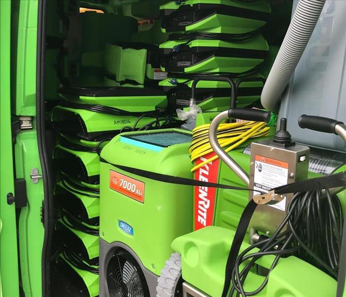 SERVPRO vehicle with equipment